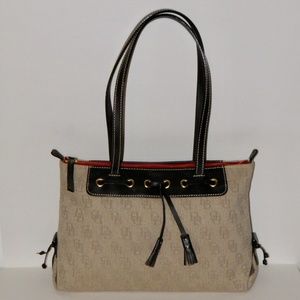 Dooney & Bourke Signature Large Tassel Zip Top Bag